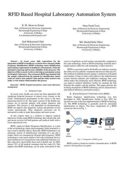 RFID Based Hospital Laboratory Automation System 